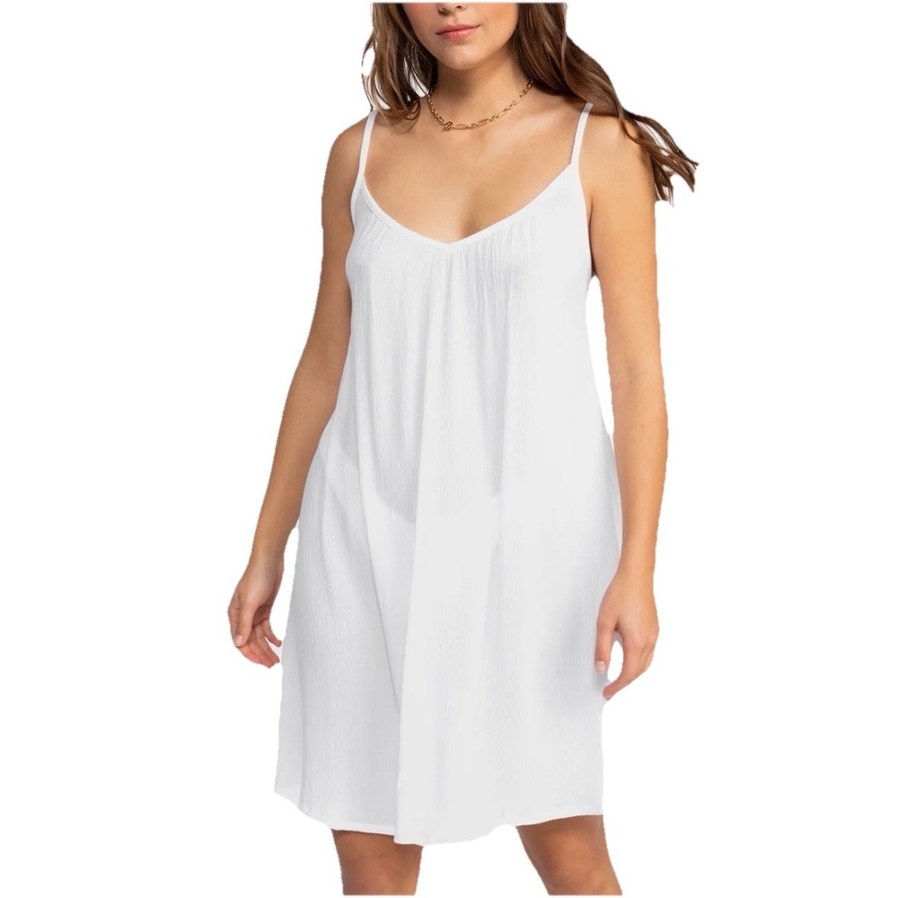 Roxy Spring Adventure Swim Cover-Up Dress Medium New White